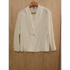 Alexandria Vintage Cream White Draped Shawl Collar Blouse USA Made Style 51304